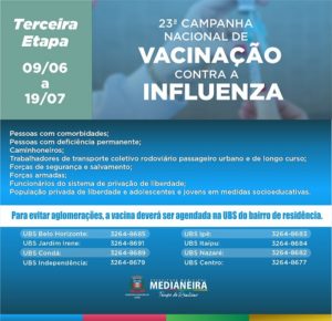 Começa a Terceira etapa da Campanha de Vacinação Contra Gripe em Medianeira