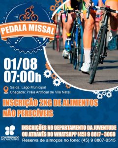 No dia 1º de agosto ocorre o Pedala Missal