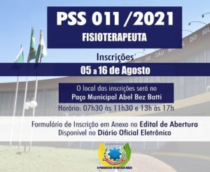 Governo Municipal abre inscrições do PSS para contratação de fisioterapeuta em São Miguel do Iguaçu