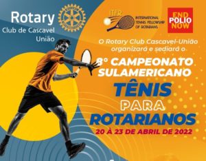 8º Campeonato Sulamericano de Tênis Sul Rotarianos acontece em Cascavel, recursos serão revertidos para a campanha End Polio Now